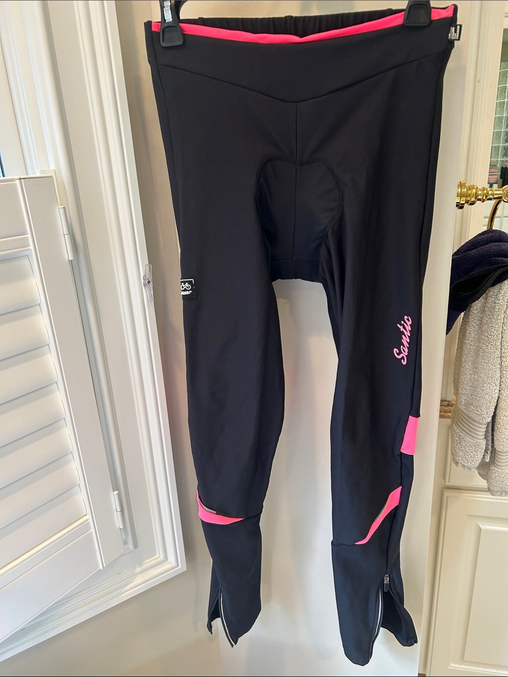 Santini Women's Black & Pink Cycling Jogger Tights